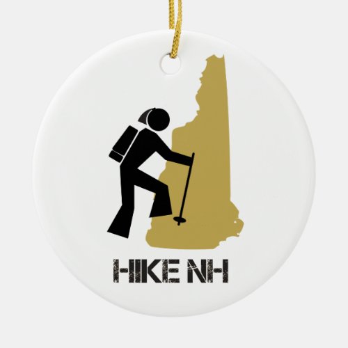 HikeNH Hiker Backpacker _ Woman Ceramic Ornament