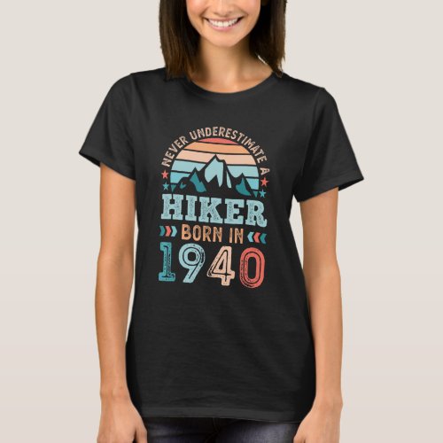 Hiker born in 1940 90th Birthday Hiking Hike T_Shirt