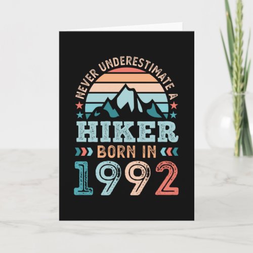Hiker born in 1992 30th Birthday Hiking Retro Gift Card