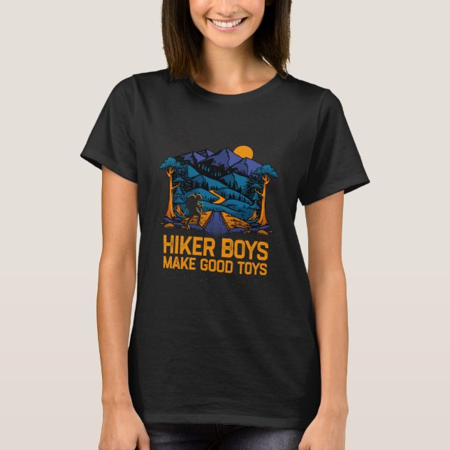Hiker Boys Make Good Toys Hiking Adult Humor Trail T-Shirt (Front)
