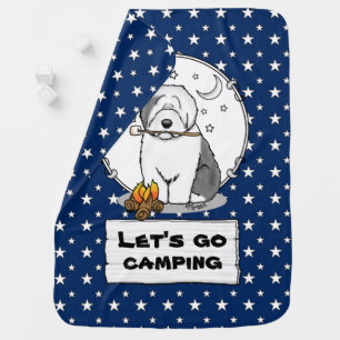 Hiker Camper Old English Sheepdog Dog Gray 1 Baby Blanket