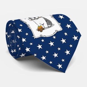 Hiker Camper Old English Sheepdog Dog Gray 1 Neck Tie