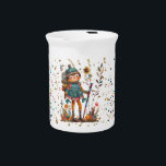 Hiker girl beverage pitcher<br><div class="desc">Creating a beverage pitcher with a hiker girl art theme could be visually striking and evoke a sense of adventure and exploration.</div>