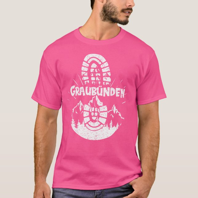Hiker Graubnden Switzerland Vacation Hiking T-Shirt (Front)