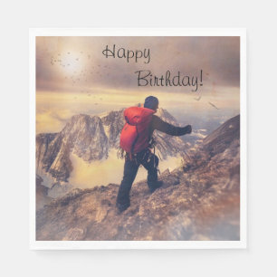 Hiker Happy Birthday Napkins