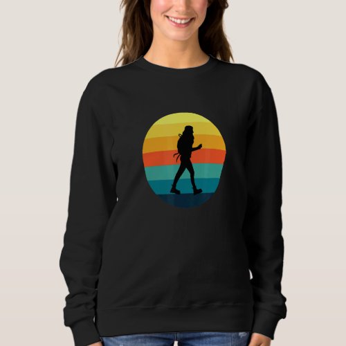 Hiker Hiking  Sunset Silhouette For Mountain Sweatshirt