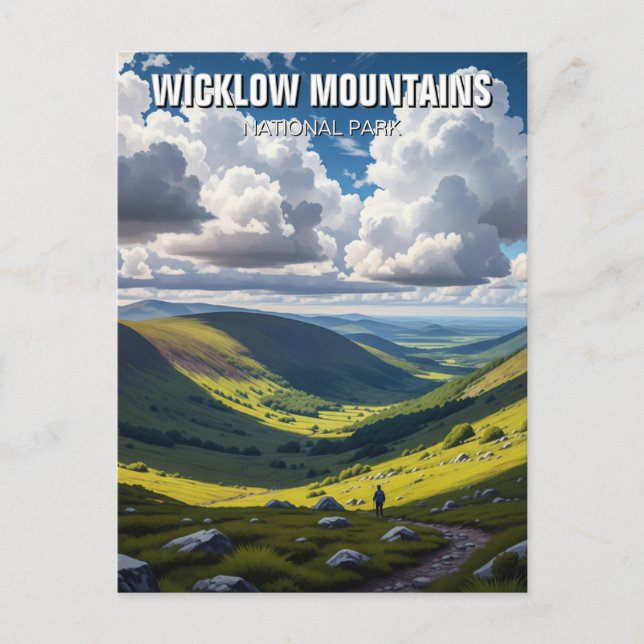 Hiker in Wicklow Mountains National Park Ireland Postcard (Front)