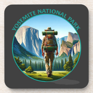 Hiker in Yosemite National park Beverage Coaster