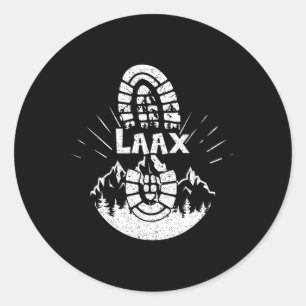 Hiker Laax Switzerland Hiking Vacation Classic Round Sticker