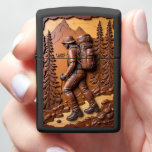 Hiker Man Forest Trail Zippo Lighter