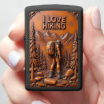 Hiker Man Mountain Vista Zippo Lighter