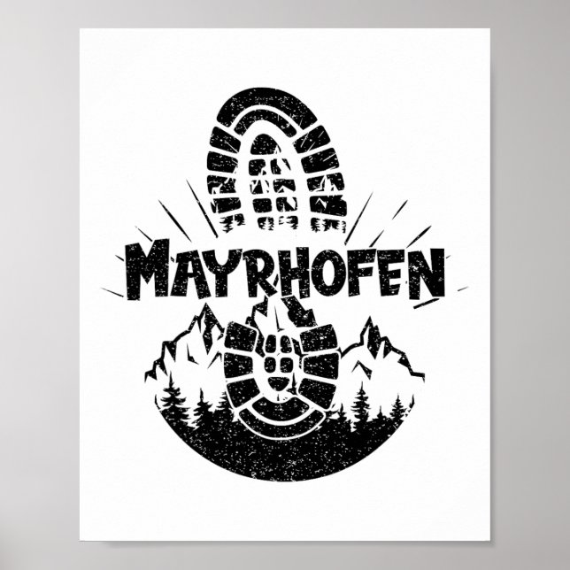 Hiker Mayrhofen Tyrol Austria Vacation  Poster (Front)