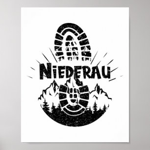 Hiker Niederau Tyrol Austria Vacation Poster