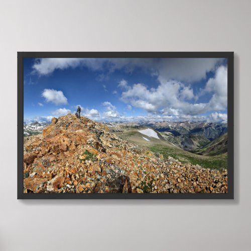 Hiker on Mt Belford _ Collegiate Peaks _ Colorado Framed Art