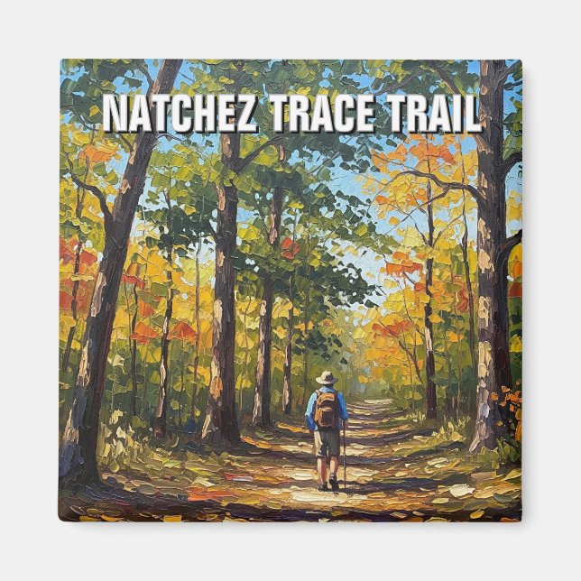 Hiker on Natchez Trace Trail Magnet (Front)