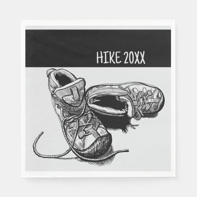 Hiker Personalized Camping Picnic Napkins (Front)