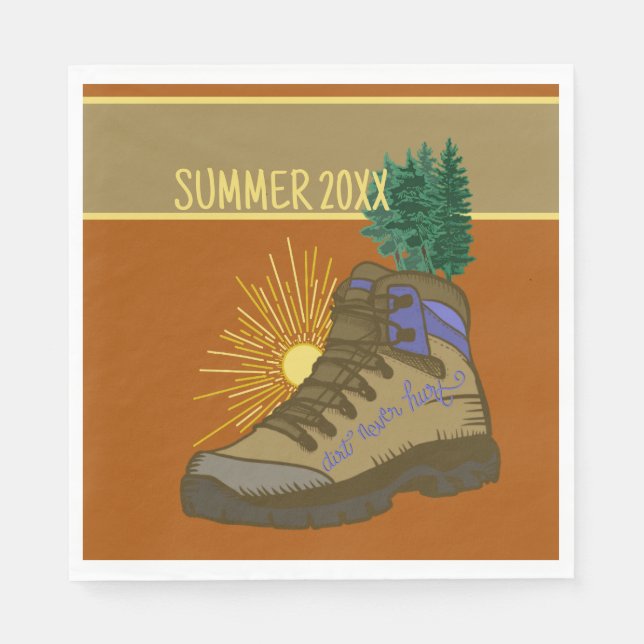 Hiker Personalized Camping Picnic Napkins (Front)