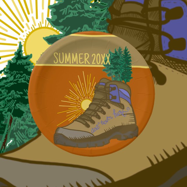 Hiker Personalized Camping Picnic Paper Plates (Creator Uploaded)