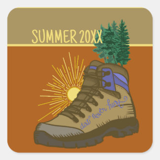 Hiker Personalized Camping  Square Sticker