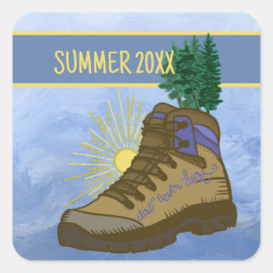 Hiker Personalized Camping Square Sticker
