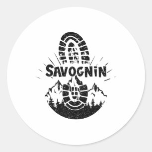 Hiker Savognin Switzerland Hiking Vacation Classic Round Sticker