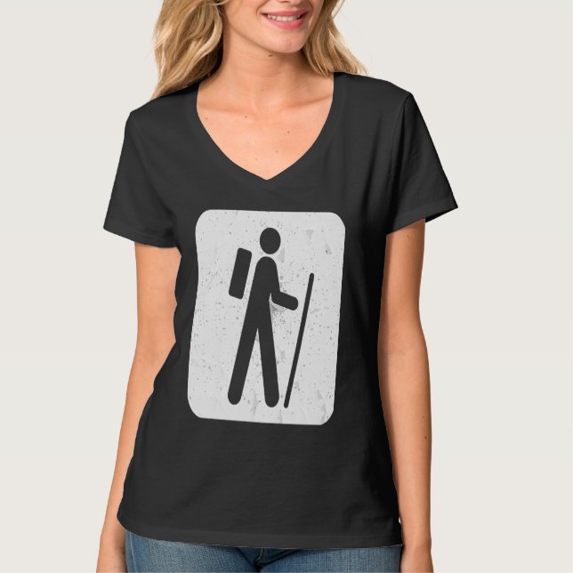 Hiker Sign  for Hikers and Campers Backpacking T-Shirt (Front)