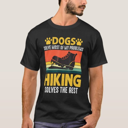 Hiker With Dogs Dogs Hiking Dog Lover Outdoor Dog  T_Shirt