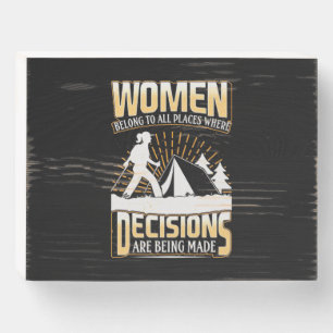 Hiker Women Belong To All Places Wooden Box Sign