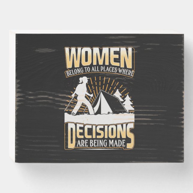 Hiker Women Belong To All Places Wooden Box Sign (Front Horizontal)