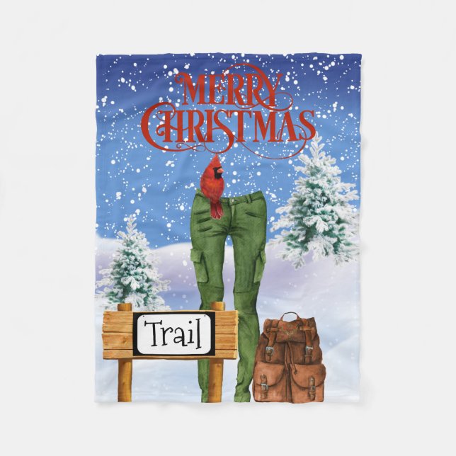 Hikers Christmas Fleece Blanket (Front)