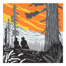 Hikers in Jedediah Smith Redwoods State Park WPA