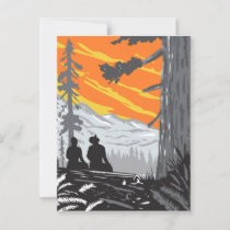 Hikers in Jedediah Smith Redwoods State Park WPA