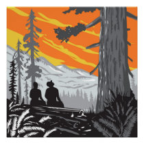 Hikers in Jedediah Smith Redwoods State Park WPA