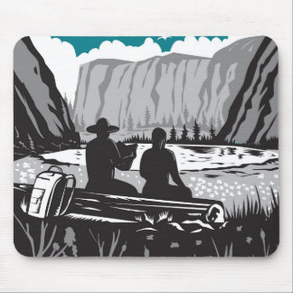 Hikers near Mirror Lake in Yosemite National Park Mouse Pad