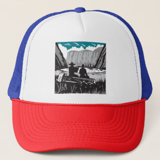 Hikers near Mirror Lake in Yosemite National Park  Trucker Hat