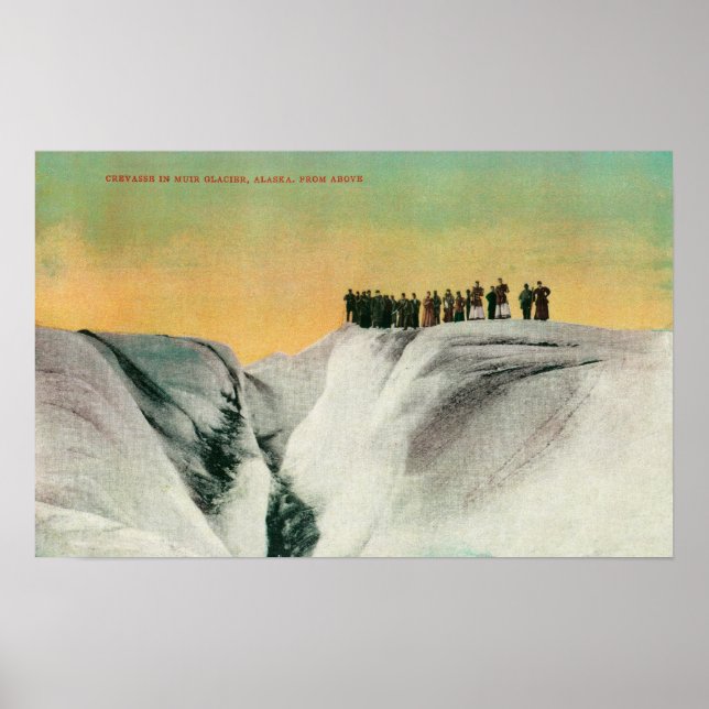 Hikers on Muir Glacier, AlaskaMuir Glacier, AK Poster (Front)