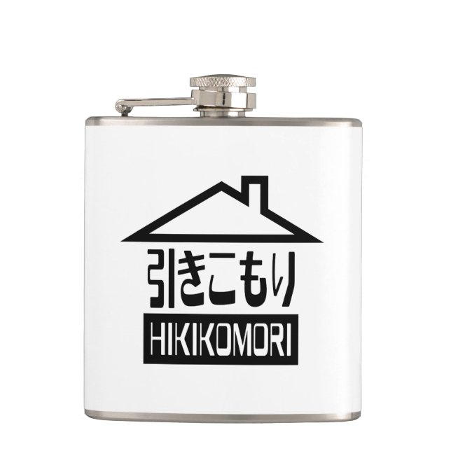 Hikikomori 引きこもり Japanese Recluse Flask (Front)