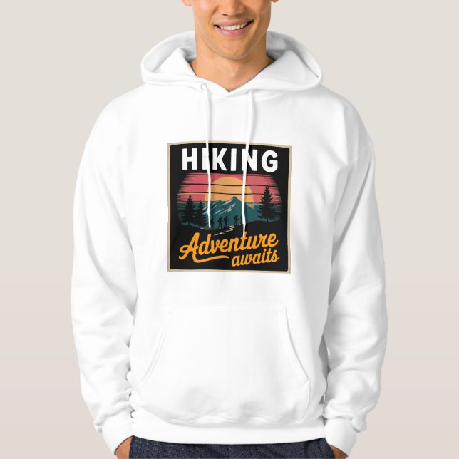 Hiking Adventure Awaits Vintage Design Hoodie (Front)