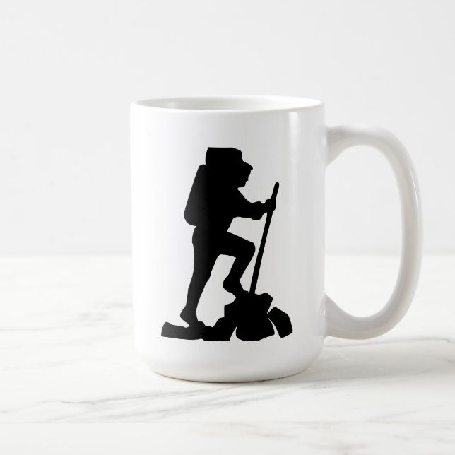 Hiking Adventure Silhouette Mug, Nature Lover Gift Coffee Mug (Right)