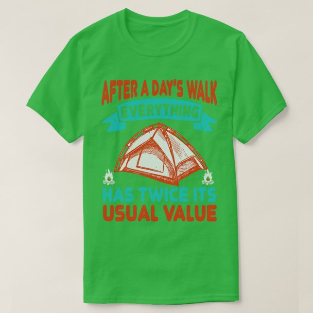 Hiking After A Days Walk T-Shirt (Design Front)