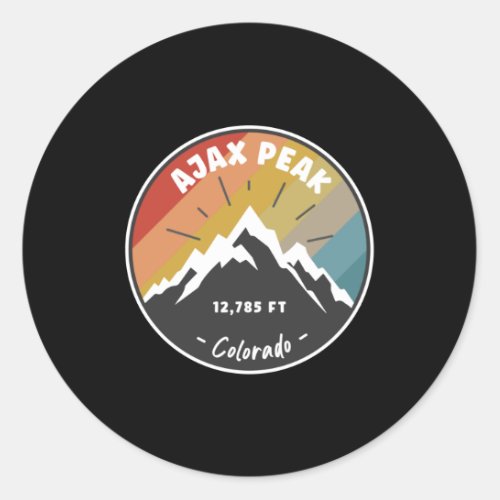 Hiking Ajax Peak Colorado Classic Round Sticker