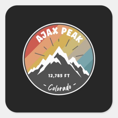 Hiking Ajax Peak Colorado Square Sticker