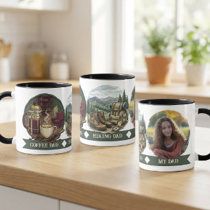 Hiking and Coffee Dad Vintage Father's Day Photo Mug