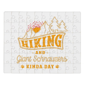 Hiking And Giant Schnauzers Kinda Day | Dog Gift Jigsaw Puzzle