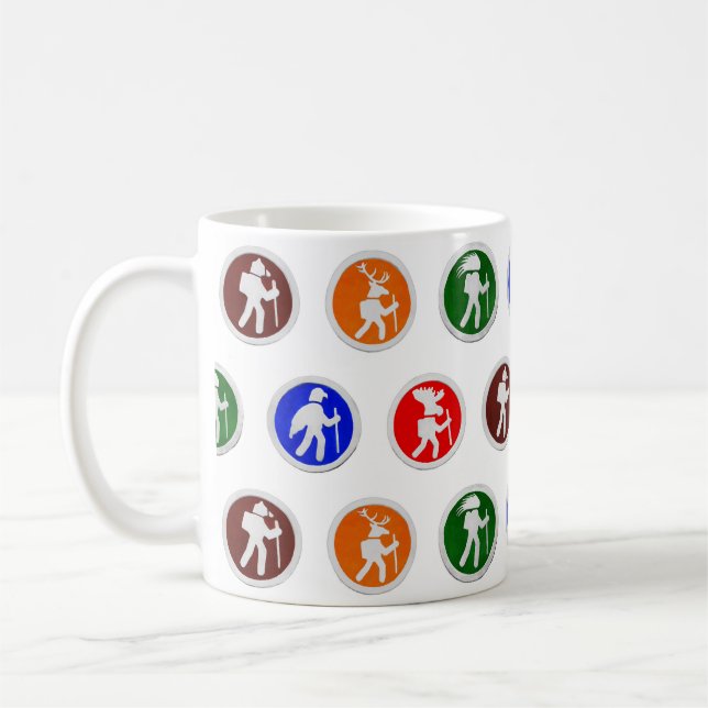 Hiking Animal Trail Markers Coffee Mug (Left)