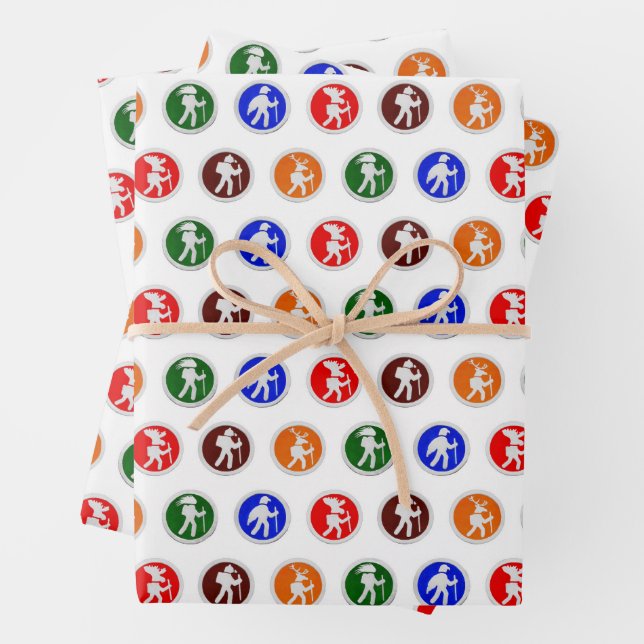 Hiking Animals Wrapping Paper (In situ)