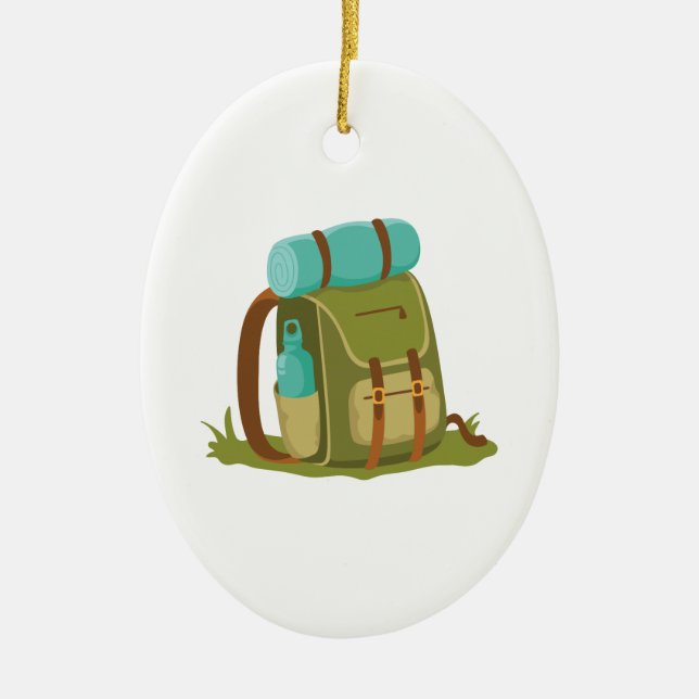 Hiking Backpack Ceramic Ornament (Front)