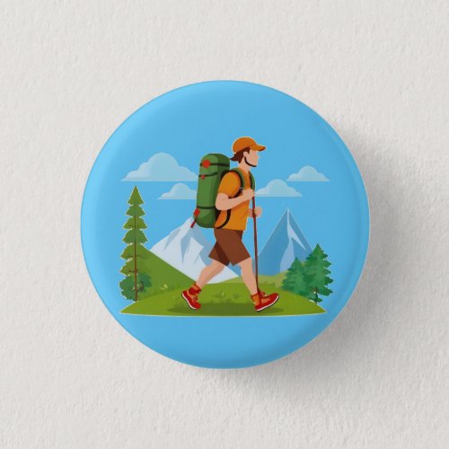 Hiking Backpacking Camping Outdoors Button