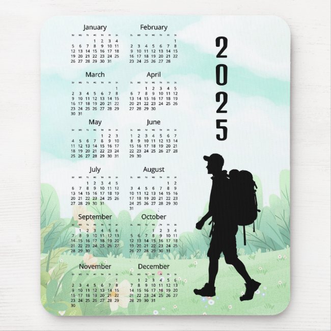 Hiking Backpacking Design 2025 Calendar