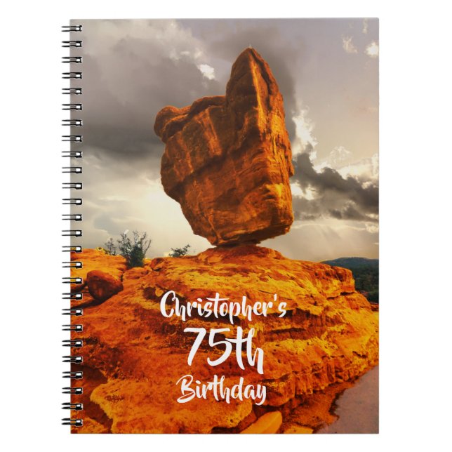 Hiking Balanced Rock Birthday Party Guest Book (Front)